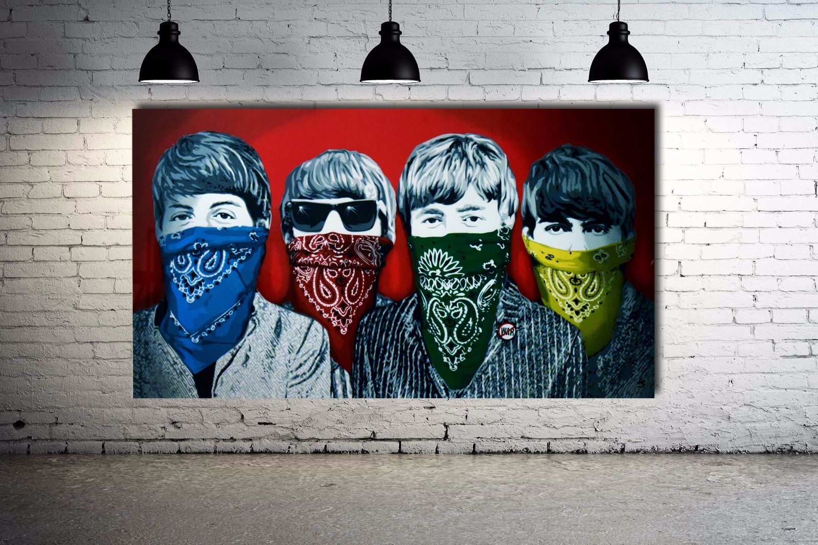 Graffiti Pop Beatles Banksy Street MULTI CANVAS WALL ART Picture Print VA 