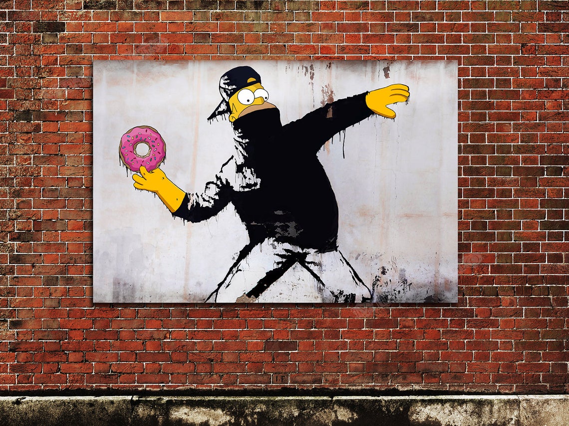 Donut Truck Banksy Painting Poster Sweets Photo Steet Art Wall Decoration Print