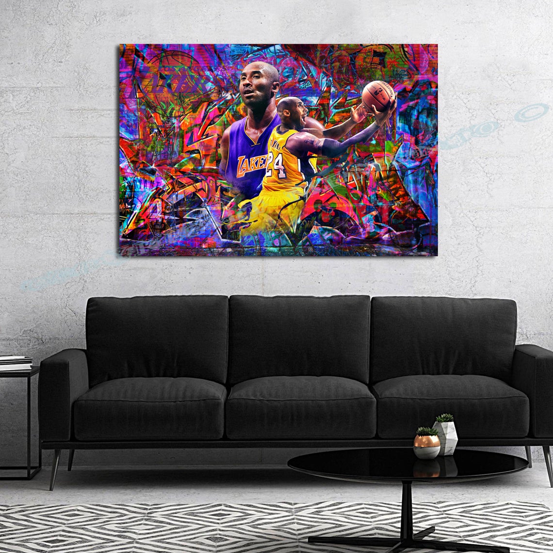 Kobe Bryant commissioned canvas by Bublegum