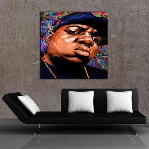 Biggie Smalls Old School Notorious BIG Painting by Memento HUGE 30x30 Ready to Hang High Quality Canvas Print -Brooklyn