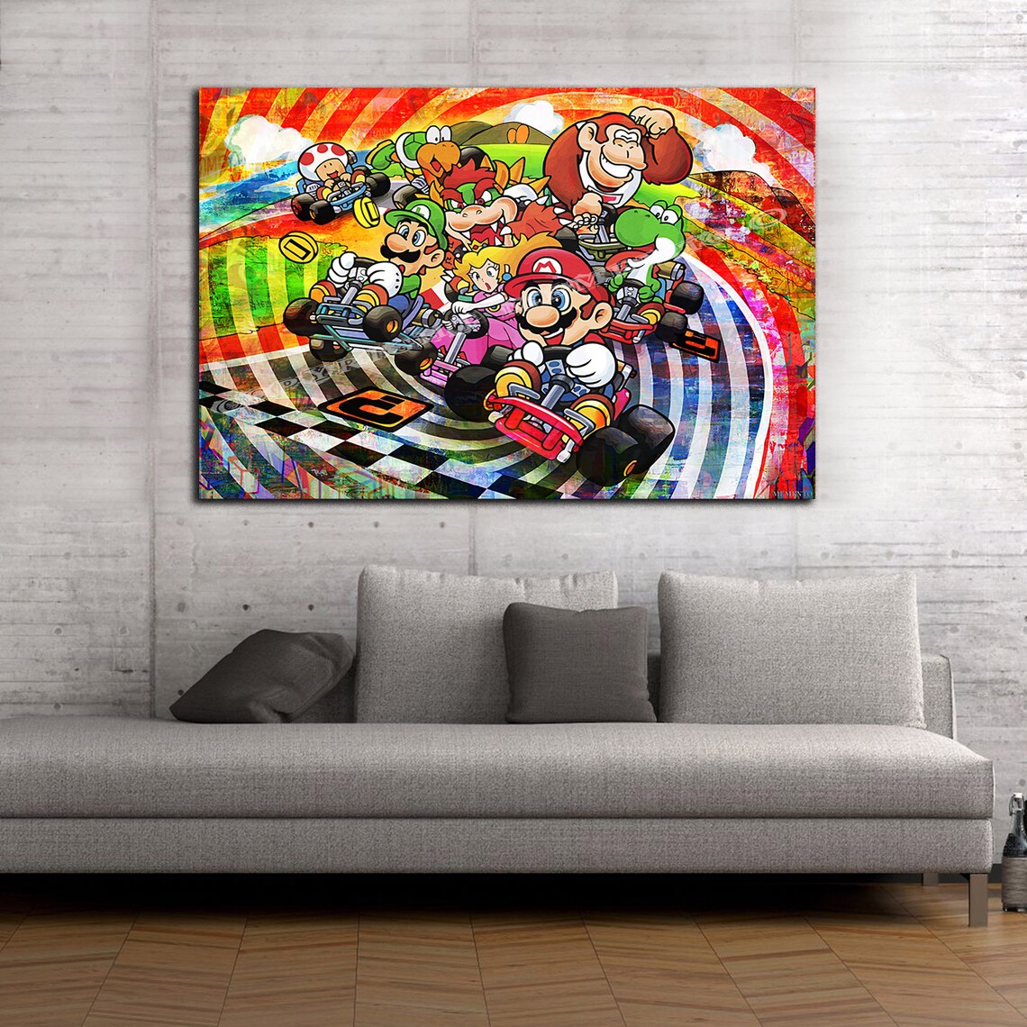 Super-mario-cart-madness-painting-art