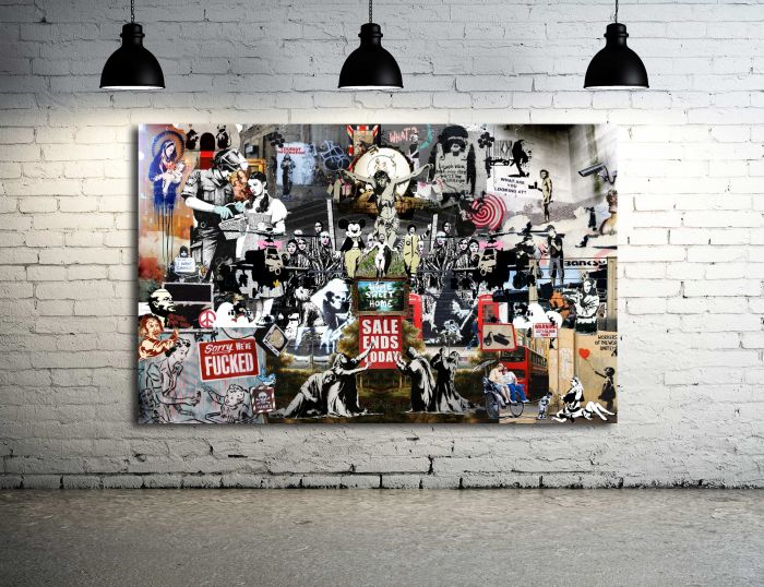 banksy street art graffiti collage