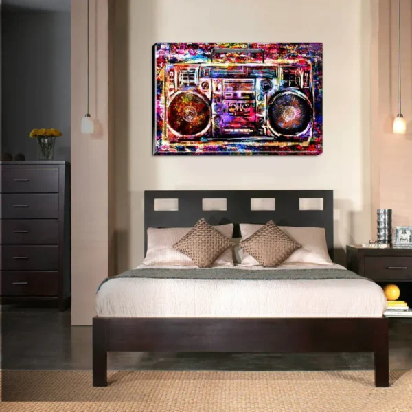 Boombox Graffiti Street Art Canvas - Amazing Colors - Ready to Hang HD Canvas – Hip Hop – Rap – Street Art