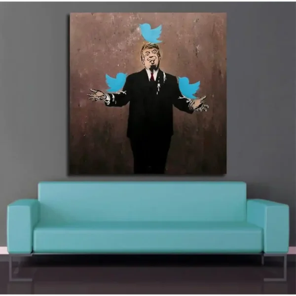 Donald Trump Satire Art – Grafitti Street Art – Twitter Shitter President Trump Ready to Hang