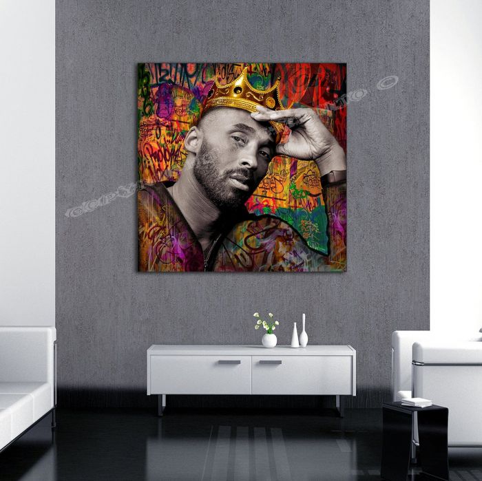 Kobe Bryant "KING KOBE" Original Painting by Memento -30x30 Ready to Hang Canvas Print -Black Mamba -Biggie smalls - Image 3