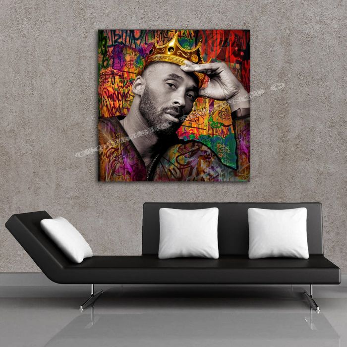 Kobe Bryant "KING KOBE" Original Painting by Memento -30x30 Ready to Hang Canvas Print -Black Mamba -Biggie smalls - Image 2