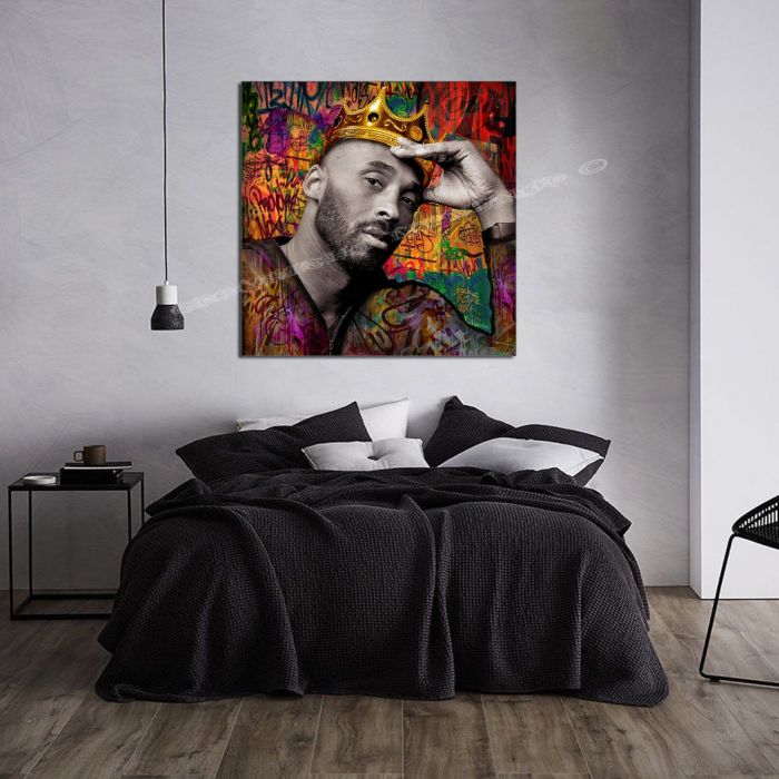 Kobe Bryant "KING KOBE" Original Painting by Memento -30x30 Ready to Hang Canvas Print -Black Mamba -Biggie smalls - Image 4