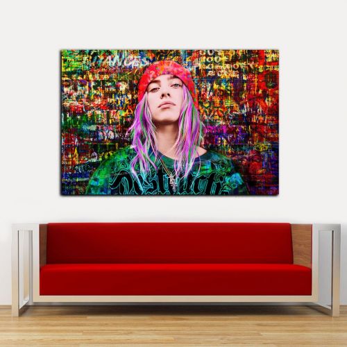 Billie Eilish Canvas Art Graffiti