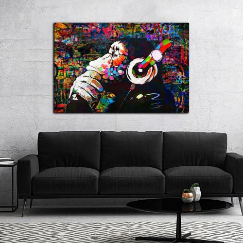 Banksy DJ Monkey Canvas Art