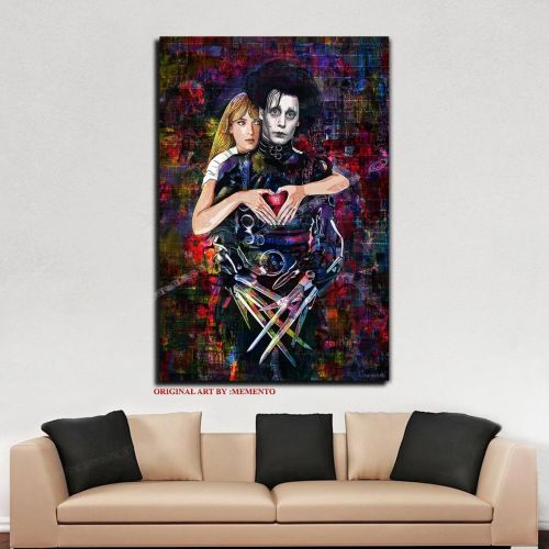 Ed Scissor "Ice Dance " Original artwork by Memento 36x24 Ready to Hang Canvas - Johnny Depp -Tim Burton- Winona Ryder