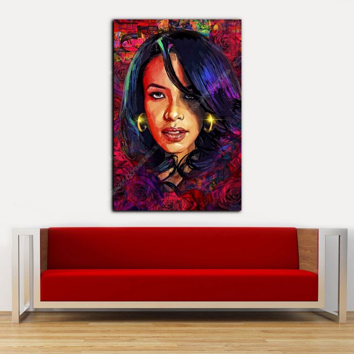 Aaliyah graffiti canvas art