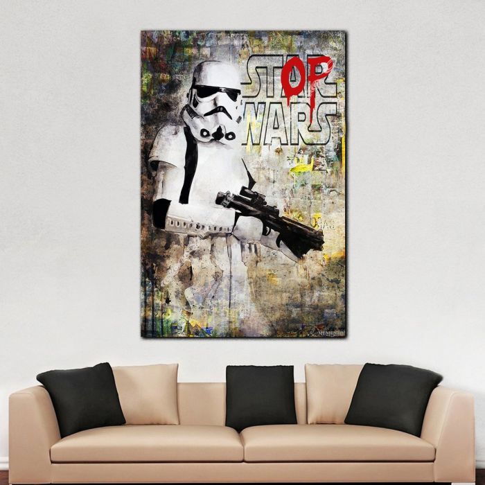 Stop-Wars-Banksy-Graffiti- painting ready to hang canvas art