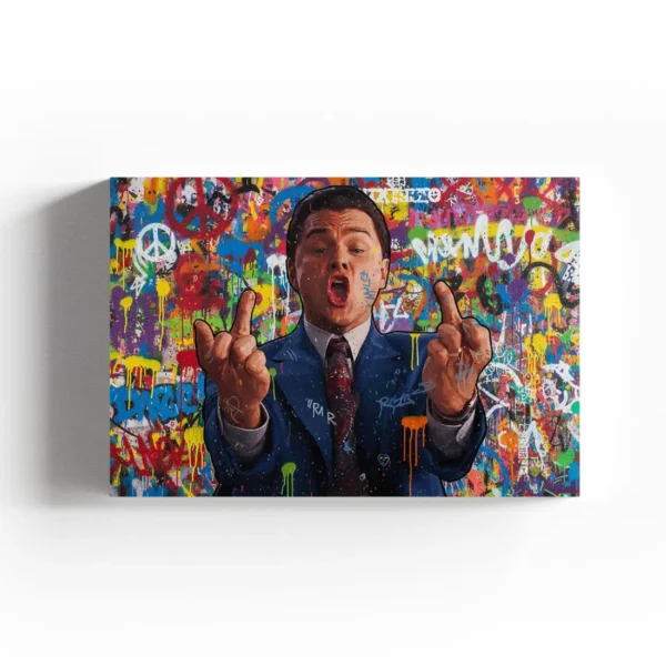Wolf of Wall Street "F You" Graffiti Canvas Art - Money & Power Pop Art
