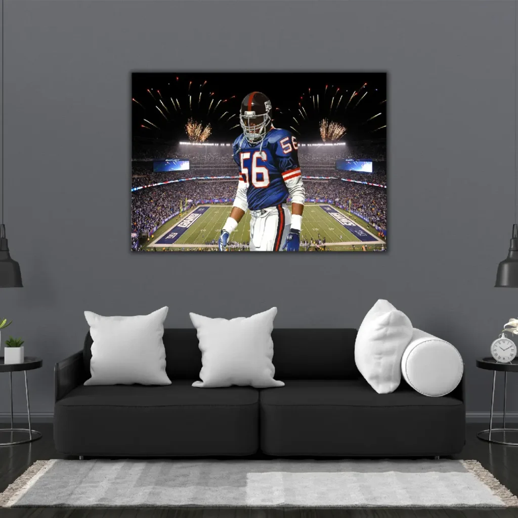 LT Looms Large Canvas Art - Lawrence Taylor Giants Stadium Tribute