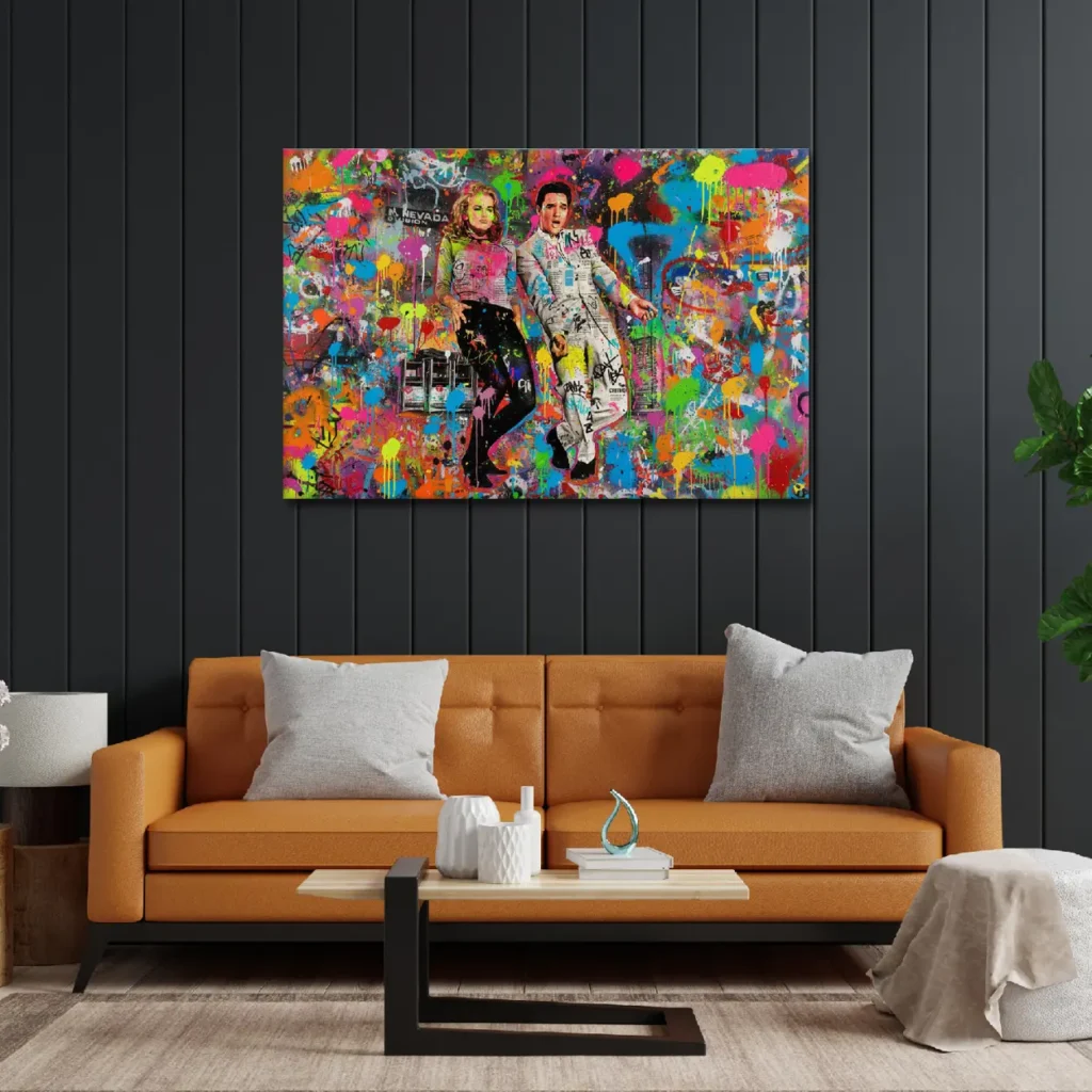 Elvis and Ann-Margret Graffiti Canvas Art - Viva Las Vegas Pop Art