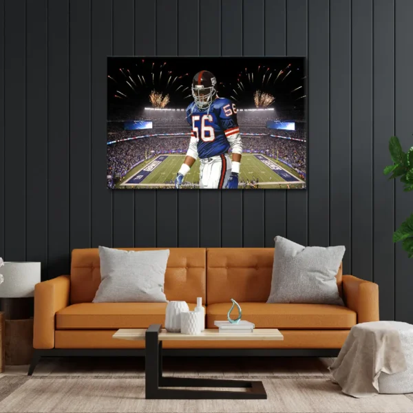 LT Looms Large Canvas Art - Lawrence Taylor Giants Stadium Tribute