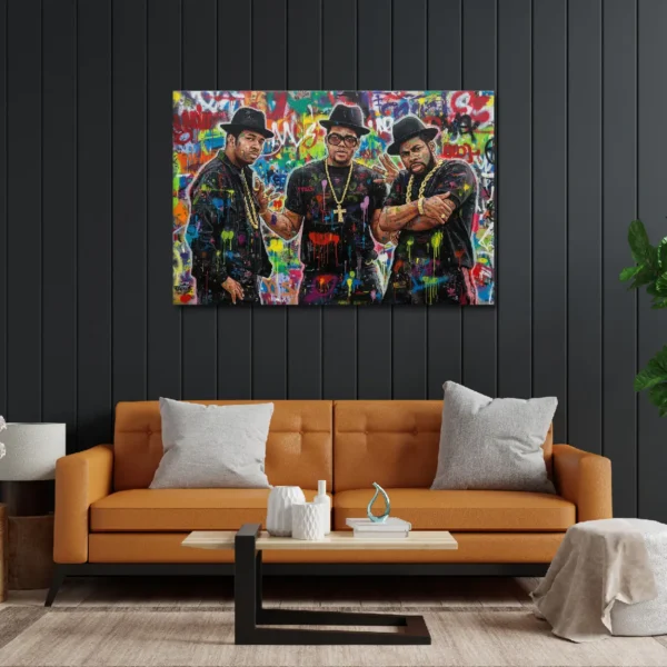 Run DMC Graffiti Legends - Old School Hip Hop Canvas Art