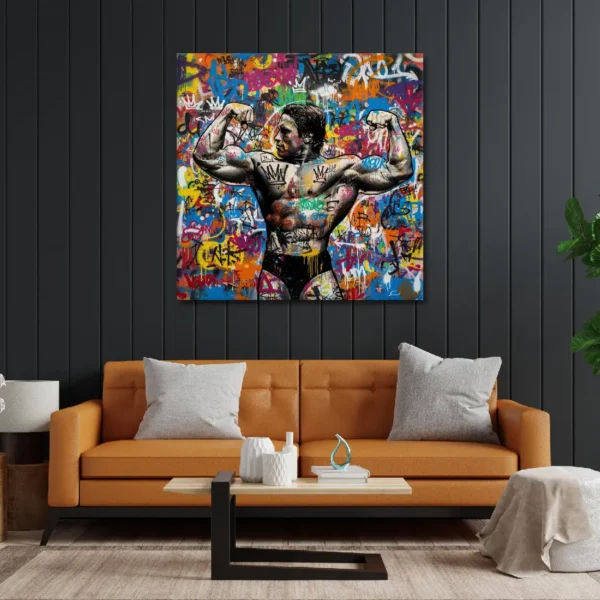 Mr. Olympia Arnold Schwarzenegger Graffiti Canvas Art - Custom Bodybuilding Legend