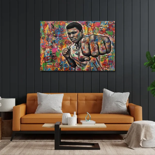 Muhammad Ali Boxing Legend - Power Punch Graffiti Canvas Art