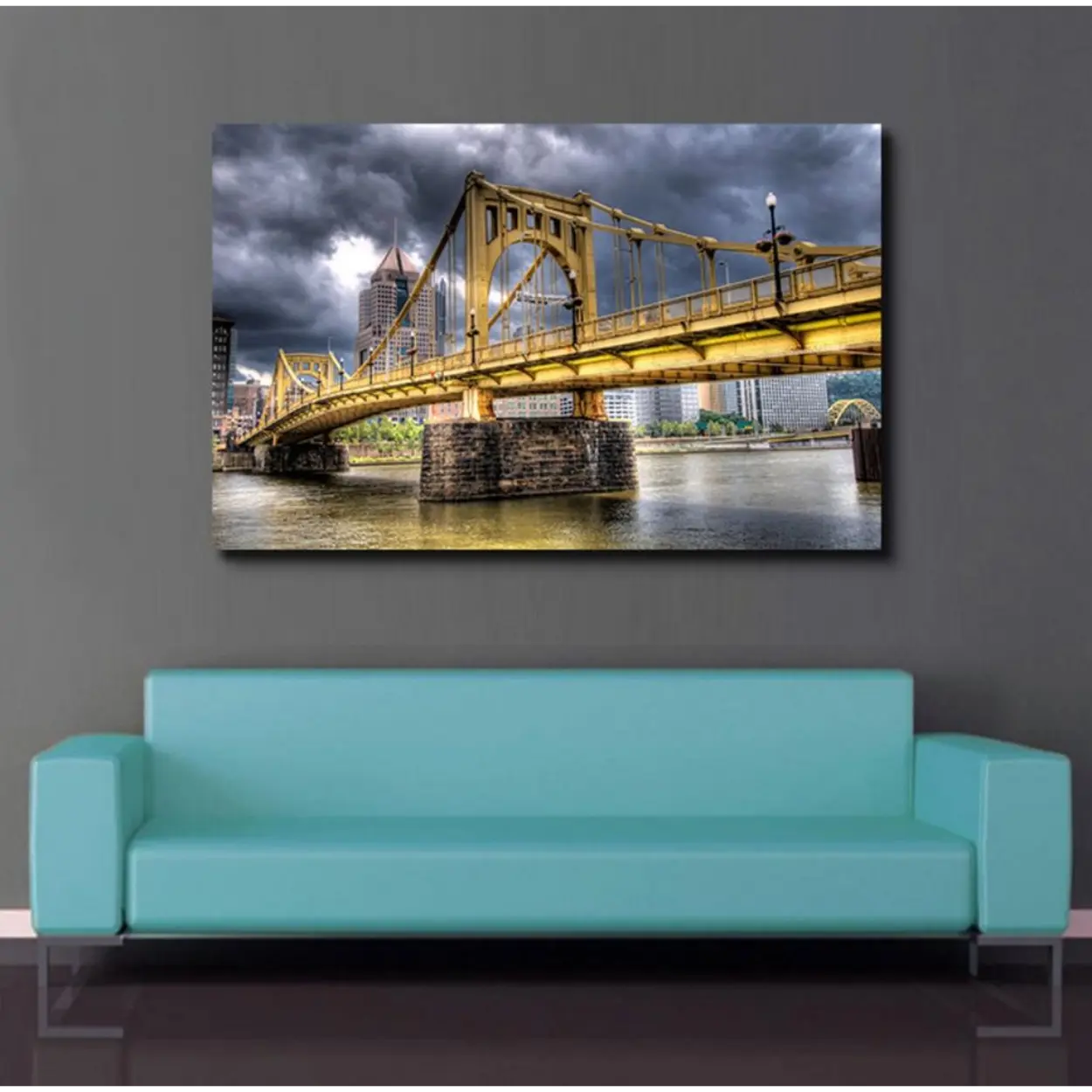 Clemente Bridge – Ready to Hang HD Canvas – Pittsburgh – Cityscape