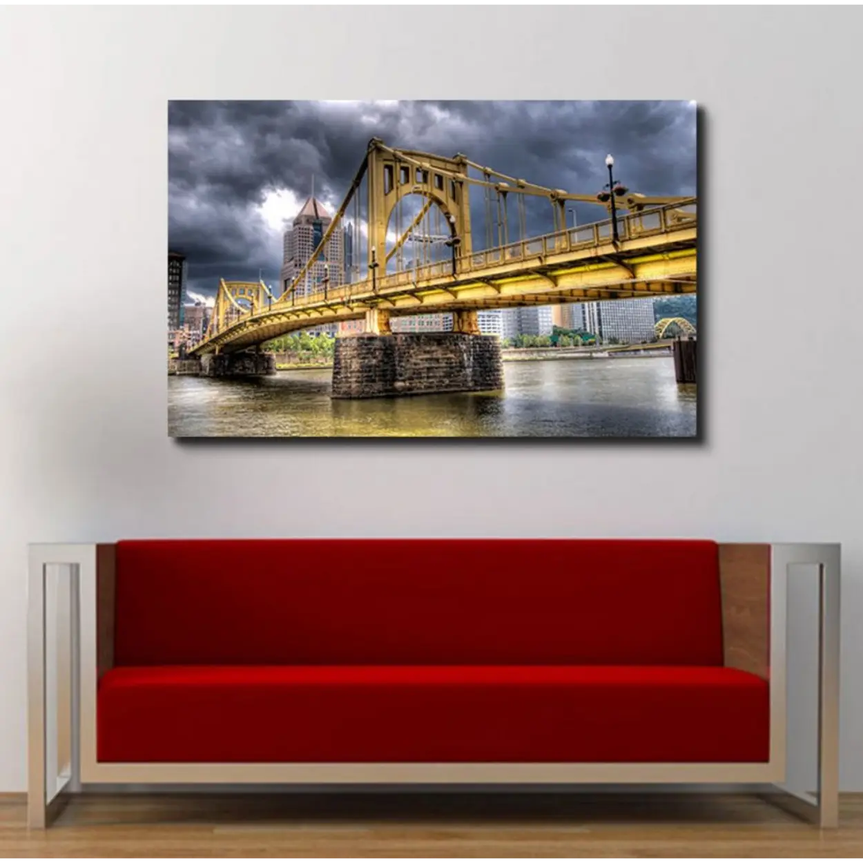 Clemente Bridge – Ready to Hang HD Canvas – Pittsburgh – Cityscape