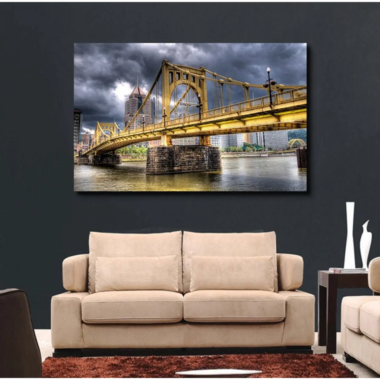 Clemente Bridge – Ready to Hang HD Canvas – Pittsburgh – Cityscape