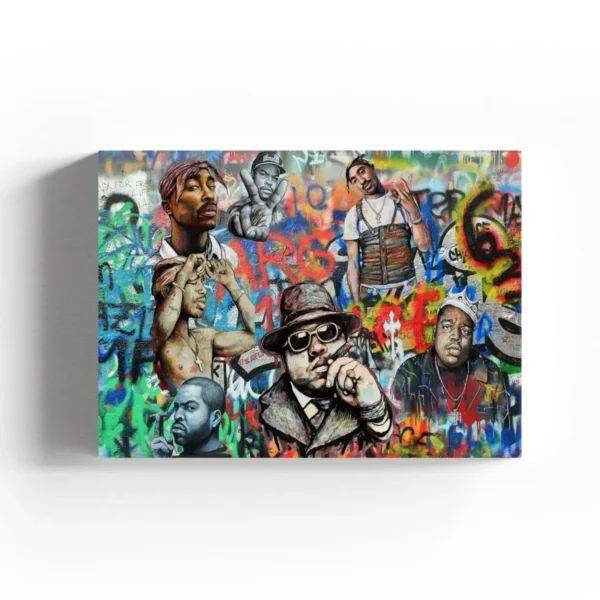 90s Hip Hop Collage – Ready to Hang HD Canvas