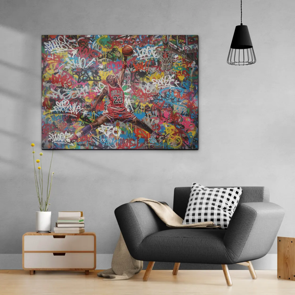 Rare Air Art – Ready to Hang HD Canvas – Chicago – G.O.A.T. Mentality Original Michael Jordan Graffiti Splash Art – Ready to Hang art - Image 12