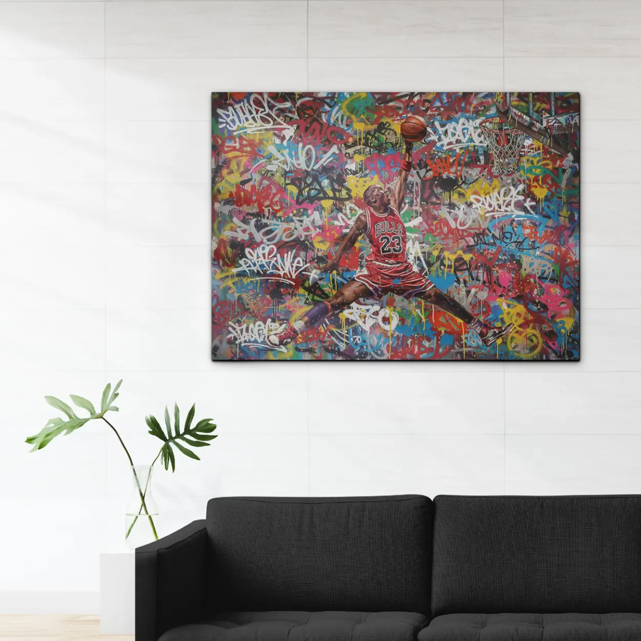 Rare Air Art – Ready to Hang HD Canvas – Chicago – G.O.A.T. Mentality Original Michael Jordan Graffiti Splash Art – Ready to Hang art - Image 13