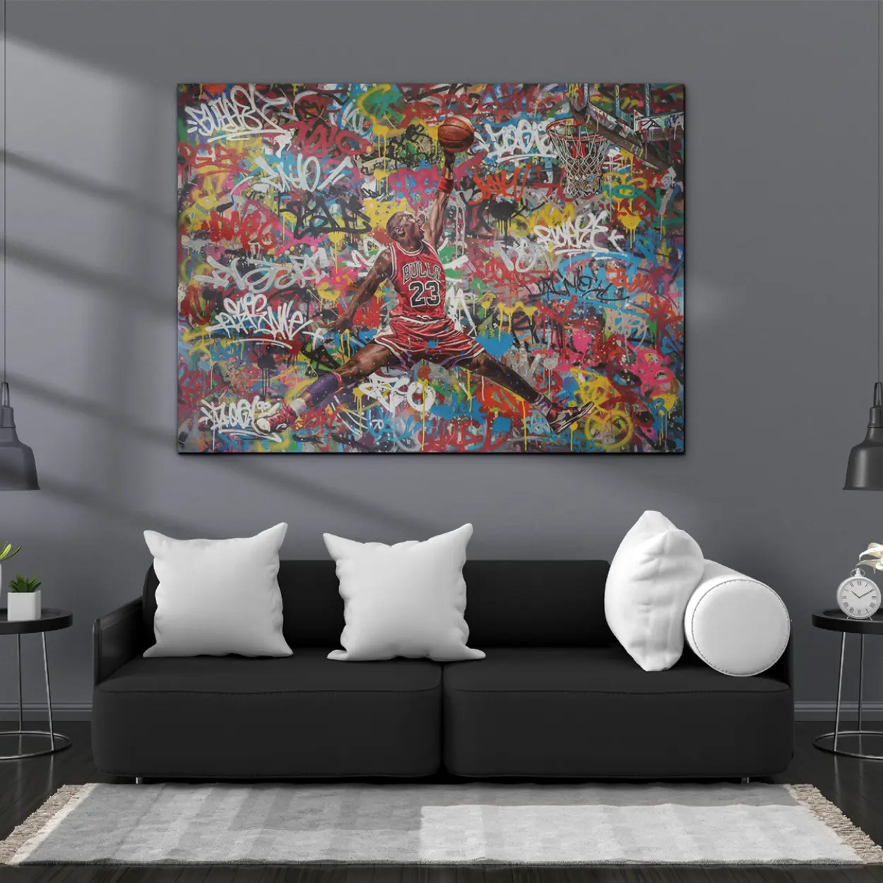 Rare Air Art – Ready to Hang HD Canvas – Chicago – G.O.A.T. Mentality Original Michael Jordan Graffiti Splash Art – Ready to Hang art - Image 14