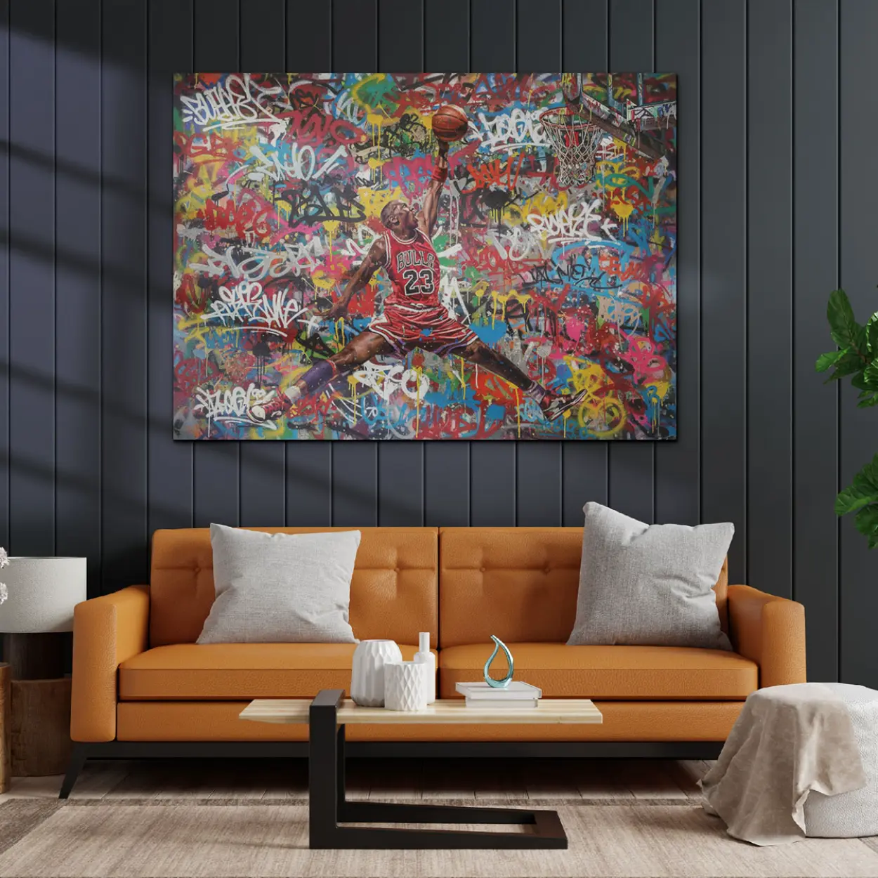 Rare Air Art – Ready to Hang HD Canvas – Chicago – G.O.A.T. Mentality Original Michael Jordan Graffiti Splash Art – Ready to Hang art - Image 3
