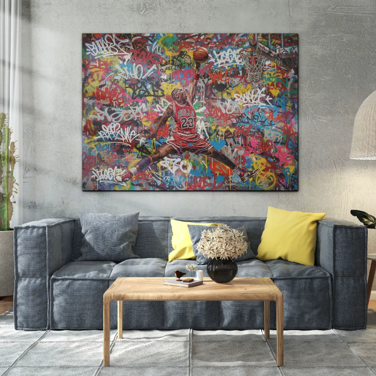 Rare Air Art – Ready to Hang HD Canvas – Chicago – G.O.A.T. Mentality Original Michael Jordan Graffiti Splash Art – Ready to Hang art - Image 4