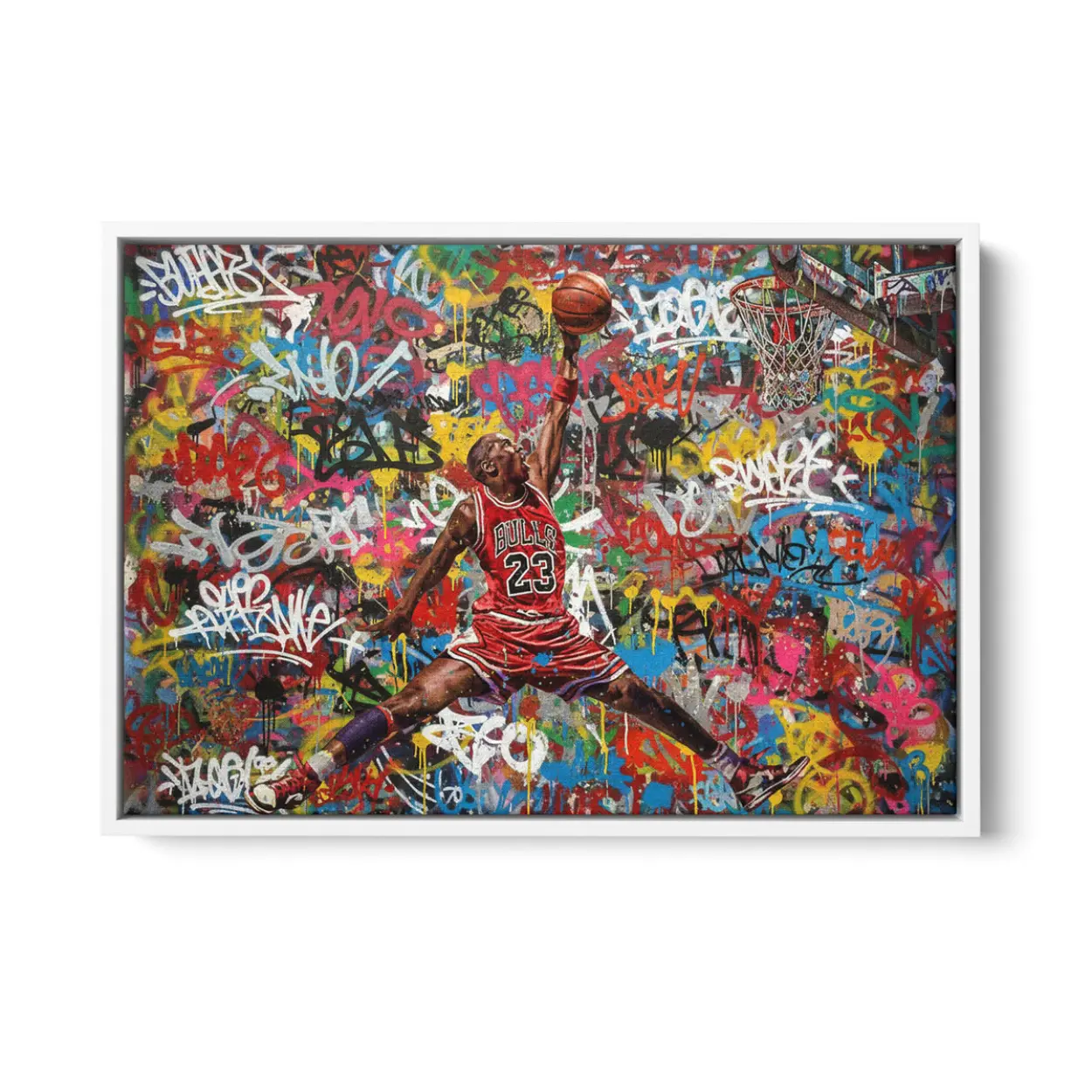 Rare Air Art – Ready to Hang HD Canvas – Chicago – G.O.A.T. Mentality Original Michael Jordan Graffiti Splash Art – Ready to Hang art - Image 6