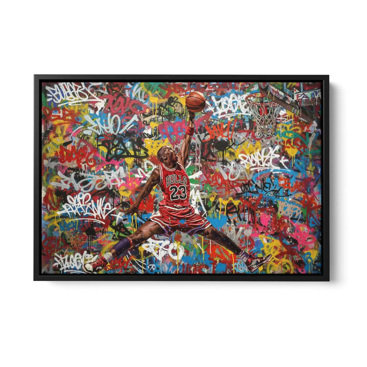 Rare Air Art – Ready to Hang HD Canvas – Chicago – G.O.A.T. Mentality Original Michael Jordan Graffiti Splash Art – Ready to Hang art - Image 5